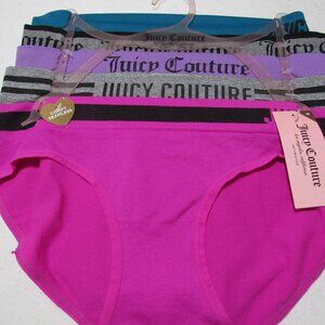 JUICY COUTURE BIKINI PANTIES SIZE MEDIUM WOMEN 5 PAIRS SEAMLESS COMFY